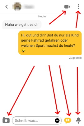 Funktionen im Chat in Bumble