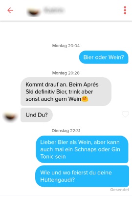 online dating chat beginnnen